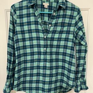 J Crew 5 button down plaid shirt